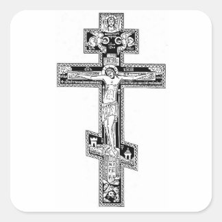 Orthodox Cross Square Sticker
