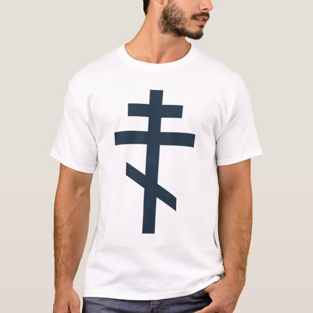 Orthodox Eight-Pointed Cross Sacred Devotional Art T-Shirt (Front)