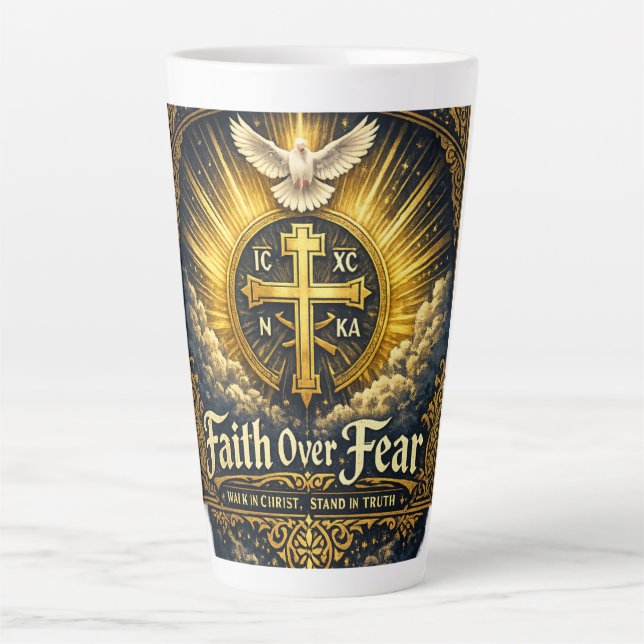 Orthodox Faith Cross Latte Mug (Front)
