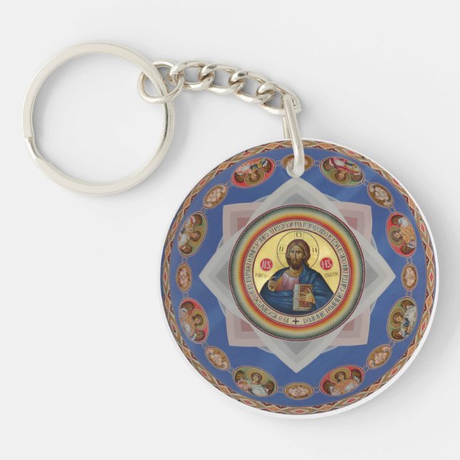 orthodox icon god church religion saint key ring (Front)
