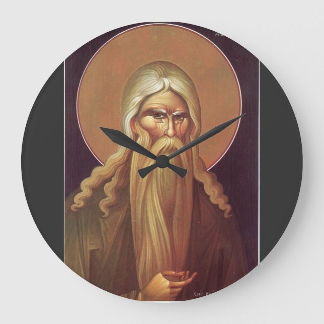 Orthodox Icon of Patriarch Abraham Large Clock (Front)
