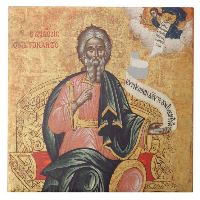 Orthodox Icon of Saint Andrew the Apostle  Tile (Front)