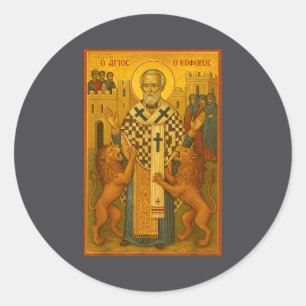 Orthodox Icon Of St Ignatius Of Antioch  Classic Round Sticker