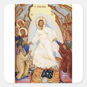Orthodox Icon of the Anastasis Resurrection Square Sticker
