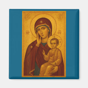 Orthodox Icon Of Theotokos And Baby Jesus Christ  Magnet