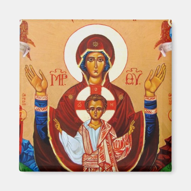 Orthodox Icon Virgin of Orans Magnet (Front)