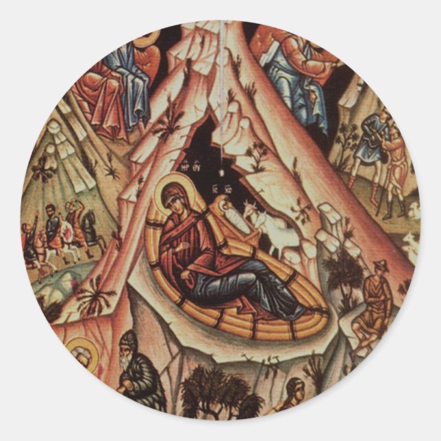 Orthodox Nativity II Classic Round Sticker (Front)