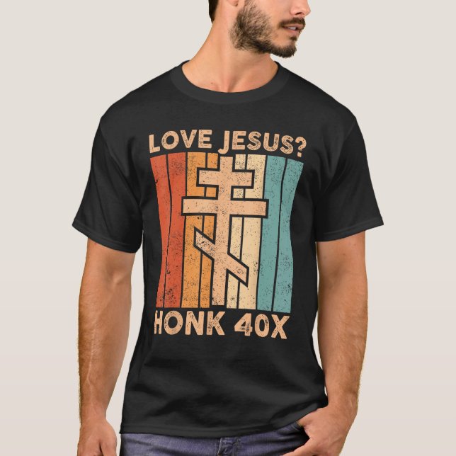 Orthodoxy Orthodox Cross Love Jesus Honk 40X T-Shirt (Front)