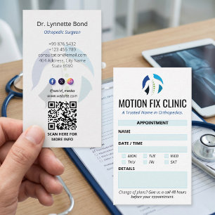 Orthopaedic Clinic Business Clean Appointment Card