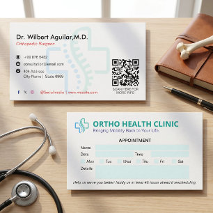 Orthopaedic Clinic Business   Clean Appointment Card