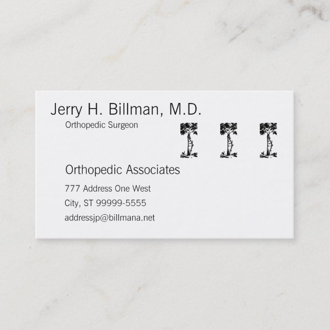 Orthopaedic Crooked Tree Business Card (Front)