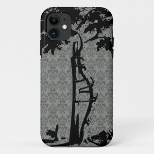 Orthopaedic Crooked Tree on Grey Damask iPhone 11 Case