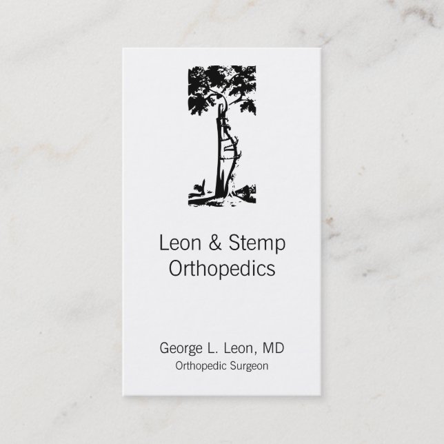 Orthopaedic Crooked Tree Symbol Business Card (Front)