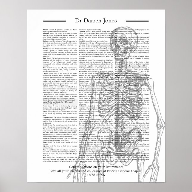 orthopaedic Dr surgeon radiologist Retirement Gift Poster (Front)