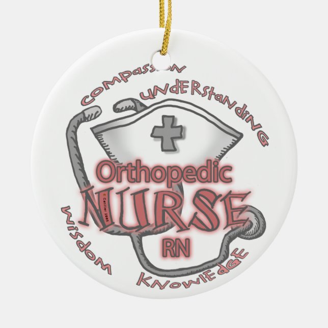 Orthopaedic Nurse Axiom Ceramic Tree Decoration (Front)