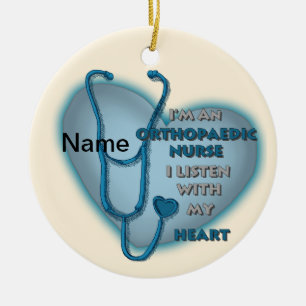 Orthopaedic Nurse Blue Heart Ceramic Tree Decoration