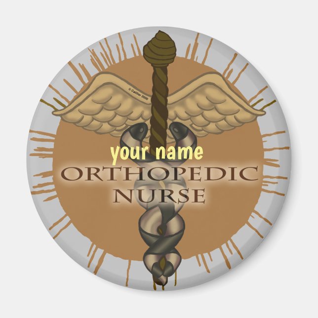 Orthopaedic Nurse Caduceus magnet  (Front)