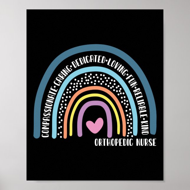 Orthopaedic Nurse Compassionate Caring Dedicated Poster (Front)