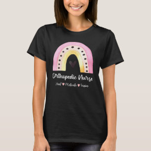 Orthopaedic Nurse Heal Motivate Inspire Boho Rainb T-Shirt