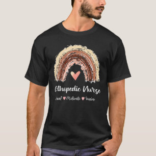 Orthopaedic Nurse Heal Motivate Inspire Boho Rainb T-Shirt