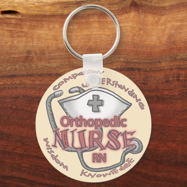 Orthopaedic Nurse premium round keychain (Front)