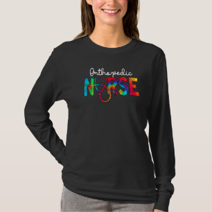 Orthopaedic Nurse Squad Watercol Love Stethoscope T-Shirt