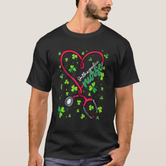 Orthopaedic Nurse St Patricks Day Love Stethoscop T-Shirt