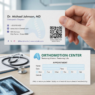 Orthopaedic Physical Therapy Modern Appointment Business Card
