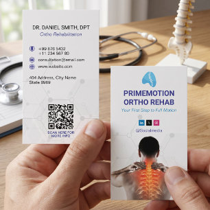 Orthopaedic Rehab Clinic Modern White Business Card