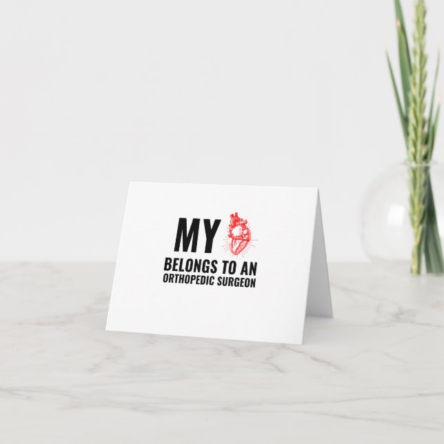 Orthopaedic surgeon funny heart holiday card (Front)