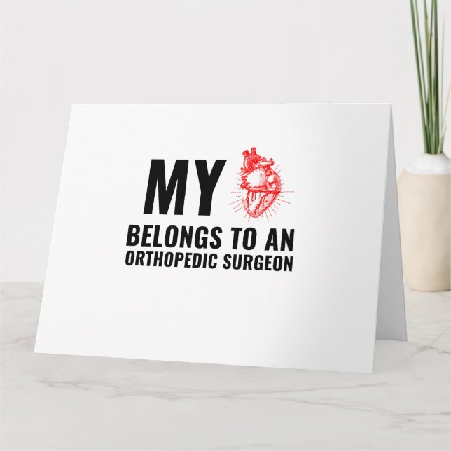Orthopaedic surgeon funny heart thank you card (Front)