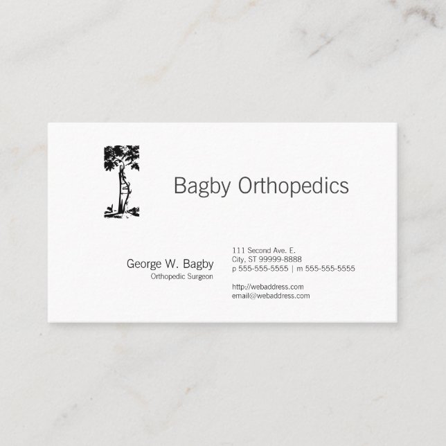Orthopaedic Surgery Crooked Tree Business Card (Front)