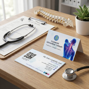 Orthopaedic Therapy Clinic Modern White Business Card