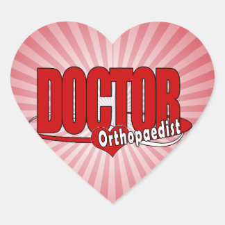 ORTHOPAEDIST LOGO BIG RED DOCTOR HEART STICKER