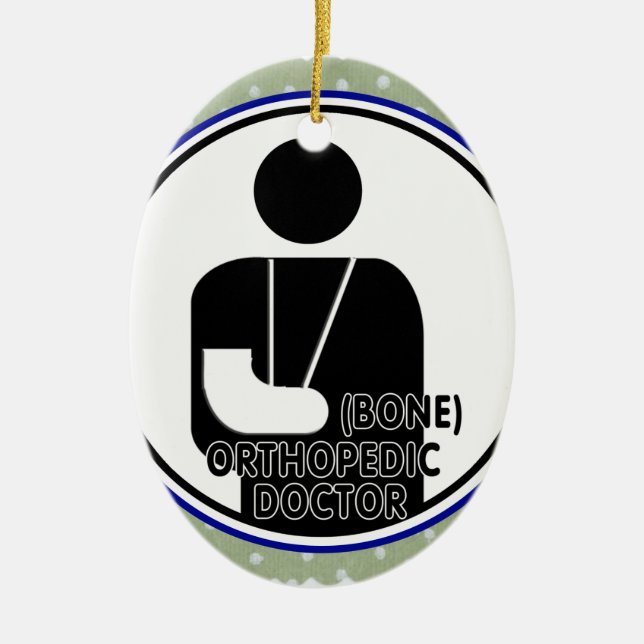 ORTHOPEDIC (BONE) DOCTOR LOGO CERAMIC TREE DECORATION (Front)