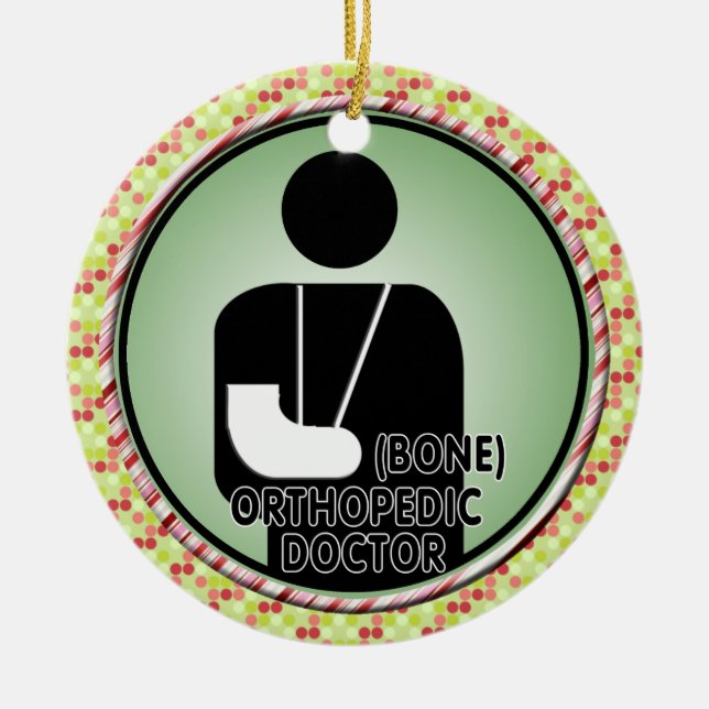 ORTHOPEDIC (BONE) DOCTOR LOGO CERAMIC TREE DECORATION (Front)