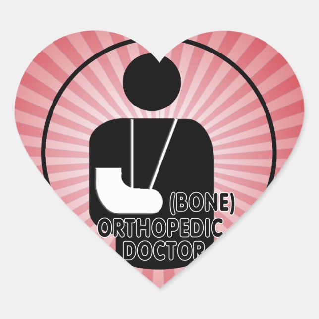 ORTHOPEDIC (BONE) DOCTOR LOGO HEART STICKER (Front)