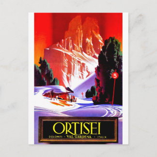 Ortisei, Dolomiti Alps, Val Gardena ski, Italy Postcard