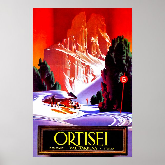 Ortisei, Dolomiti Alps, Val Gardena ski, Italy Poster (Front)