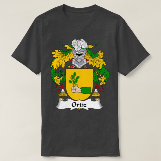 Ortiz Coat of Arms Family Crest  T-Shirt (Design Front)