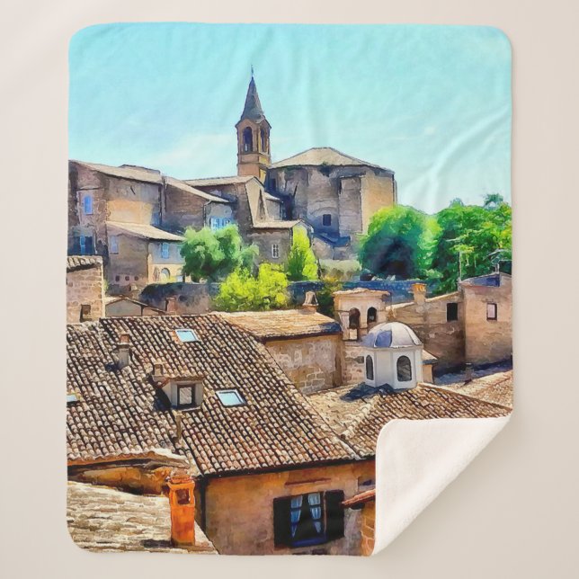 Orvieto Italy Hillside Sherpa Blanket (Front)