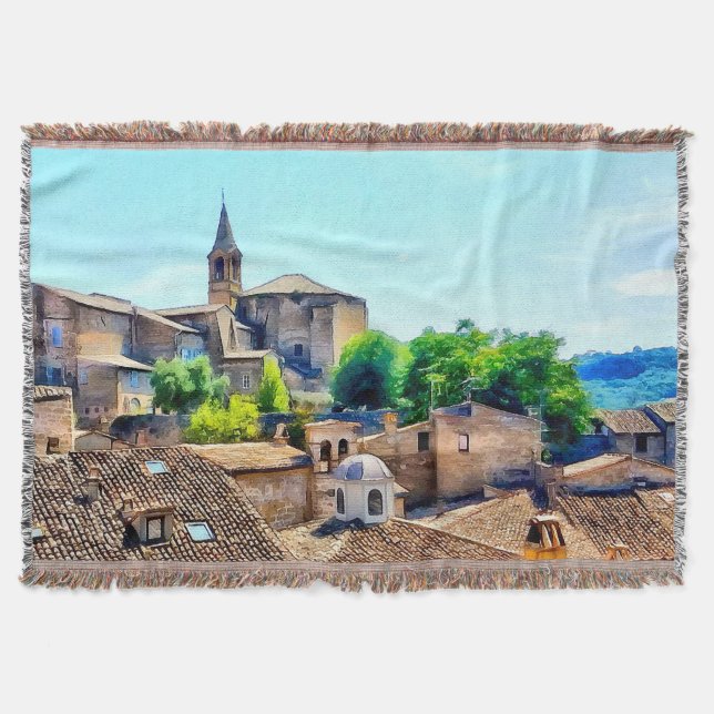 Orvieto Italy Hillside Throw Blanket (Front)