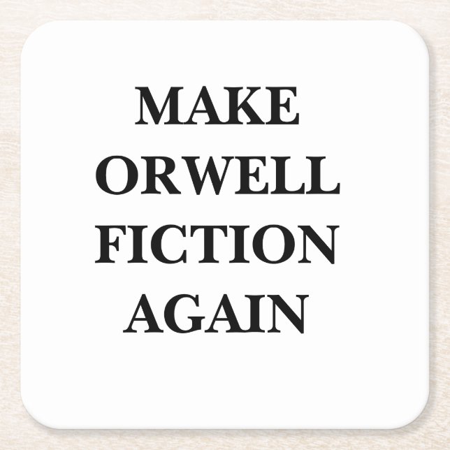 Orwell Message square paper cardboard coaster pack (Front)