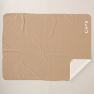 Oryx brown beige color name sherpa blanket