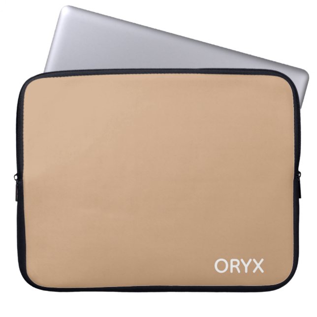 Oryx brown beige colour name laptop sleeve (Front)