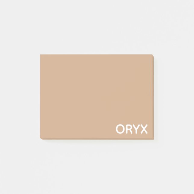 Oryx brown beige colour name post-it notes (Front)
