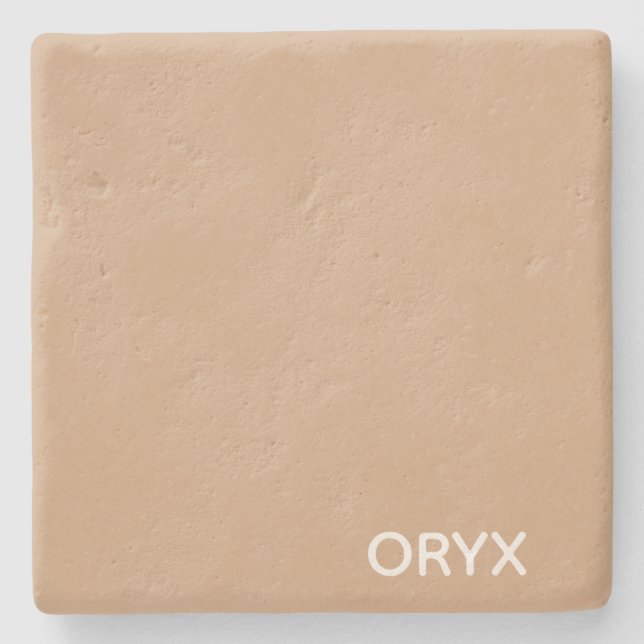 Oryx brown beige colour name stone coaster (Front)