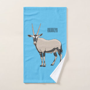 Oryx cartoon illustration bath towel set