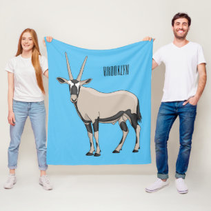 Oryx cartoon illustration fleece blanket