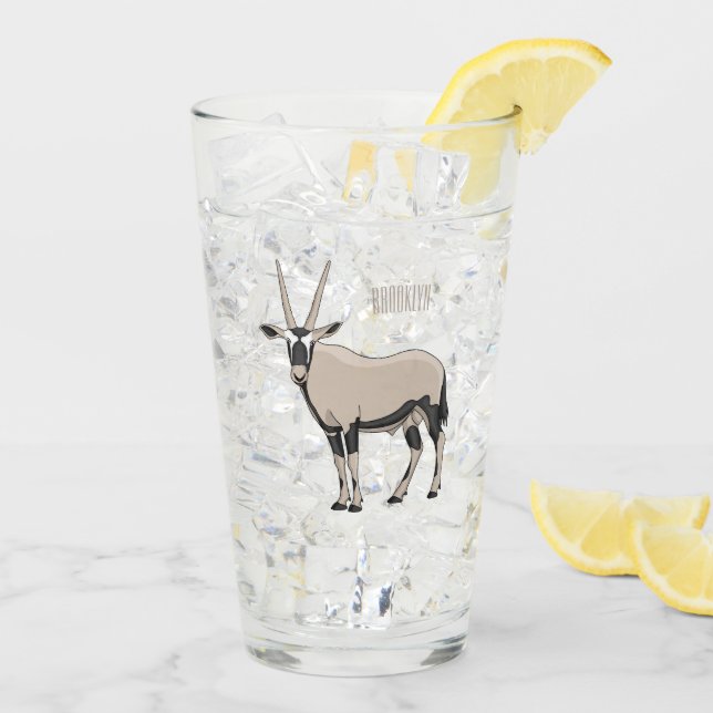 Oryx cartoon illustration glass (Back Ice)